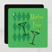 Retro Martini-Cocktail-Party Einladungen (Vorne/Hinten)