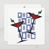 Retro Martini-Cocktail-Party Einladungen (Vorne/Hinten)