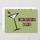 Retro Martini-Cocktail-Party Einladungen (Vorne/Hinten)