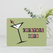 Retro Martini-Cocktail-Party Einladungen (Stehend Vorderseite)