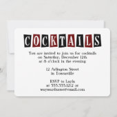 Retro Martini-Cocktail-Party Einladungen (Rückseite)