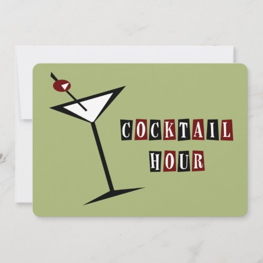 Retro Martini-Cocktail-Party Einladungen (Vorderseite)