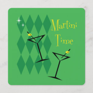 Retro Martini Cocktailparty-Einladungen Einladung