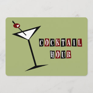 Retro Martini Cocktailparty-Einladungen Einladung