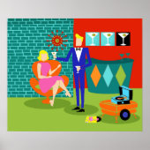 Retro Martini Couple Poster (Vorne)