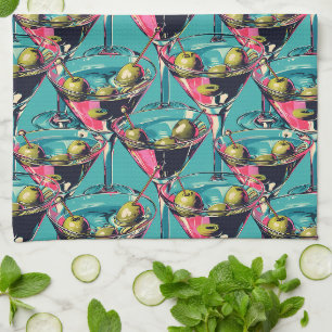 Retro-Martini-Gläser Küchentuch