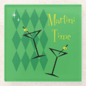 Retro Martini Glasuntersetzer (Vorderseite)