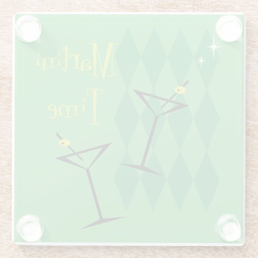 Retro Martini Glasuntersetzer (Rückseite)