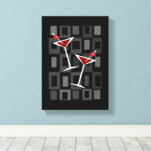 Retro Martini Leinwanddruck (Insitu (Holzboden))