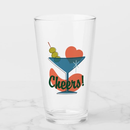 Retro Martini Madness Cheers and Biere Glas (Vorderseite)