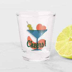 Retro Martini Madness Chef Shot Glass Schnapsglas
