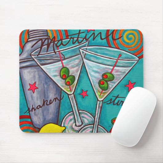Retro Martini-Mausunterlage Mousepad (Mit Mouse)