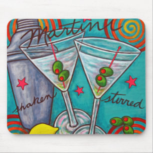 Retro Martini-Mausunterlage Mousepad