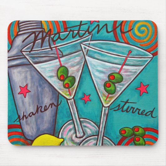 Retro Martini-Mausunterlage Mousepad (Vorne)