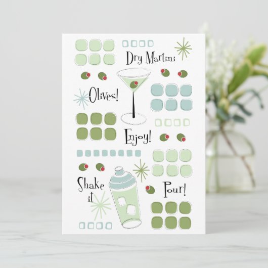 Retro Martini Mitte des Jahrhunderts modern (Stehend Vorderseite)