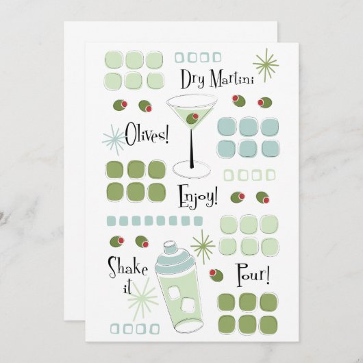 Retro Martini Mitte des Jahrhunderts modern (Vorne/Hinten)