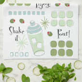 Retro Martini-Mitte des Jahrhunderts modern Geschirrtuch (Gefaltet)