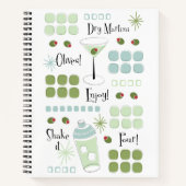 Retro Martini Mitte des Jahrhunderts modern Notizblock (Vorderseite)