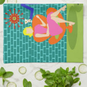 Retro Martini-Paar-Geschirrtücher Handtuch (Gefaltet)