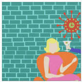 Retro Martini-Paar-Gewebe Stoff (Nahaufnahme)