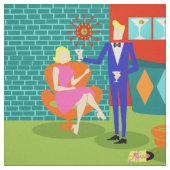 Retro Martini-Paar-Gewebe Stoff (Muster)