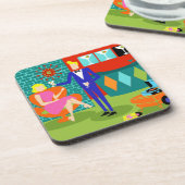 Retro Martini-Paar-harte PlastikUntersetzer Getränkeuntersetzer (Linke Seite)