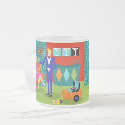 Retro Martini-Paar-mattierte GlasTasse Mattglastasse (Vorderseite Links)