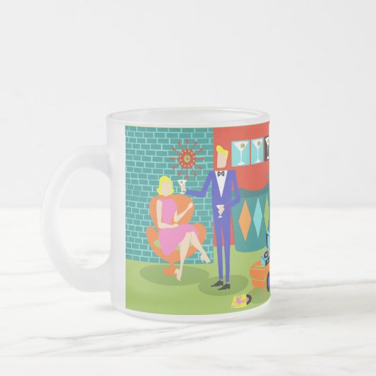 Retro Martini-Paar-mattierte GlasTasse Mattglastasse (Links)