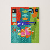 Retro Martini-Paar-Puzzlespiel Puzzle (Vertikal)