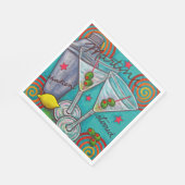 Retro Martini Paper Napkins Serviette (Ecke)
