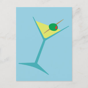 Retro Martini Postkarte