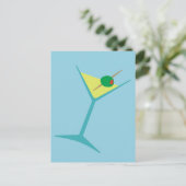 Retro Martini Postkarte (Stehend Vorderseite)