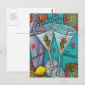 Retro Martini Postkarte (Vorne/Hinten)