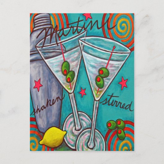 Retro Martini Postkarte (Vorderseite)