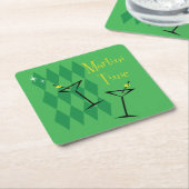 Retro Martini Rechteckiger Pappuntersetzer (angewinkelt)