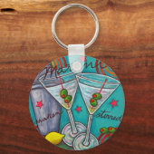 Retro Martini Schlüsselkette Schlüsselanhänger (Vorderseite)