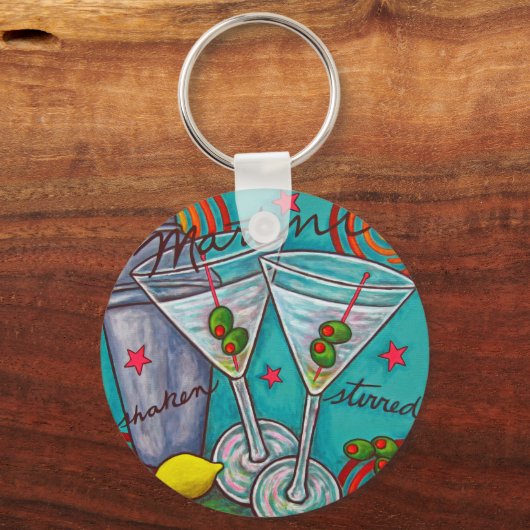 Retro Martini Schlüsselkette Schlüsselanhänger (Vorderseite)