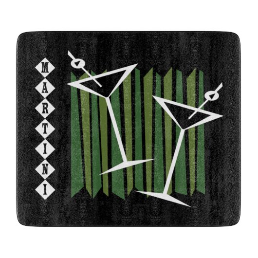 Retro Martini Schneidebrett (Vorderseite)