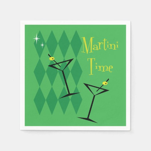 Retro Martini Serviette (Vorderseite)