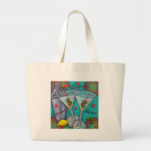 Retro Martini-Taschen-Tasche Jumbo Stoffbeutel