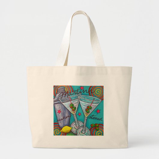 Retro Martini-Taschen-Tasche Jumbo Stoffbeutel (Vorne)