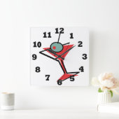 Retro Martini Time Quadratische Wanduhr (Zuhause)