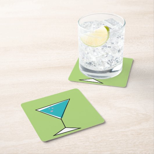 Retro Martini-Untersetzer Rechteckiger Pappuntersetzer (Vor Ort)