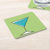 Retro Martini-Untersetzer Rechteckiger Pappuntersetzer (angewinkelt)