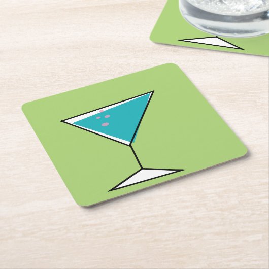 Retro Martini-Untersetzer Rechteckiger Pappuntersetzer (angewinkelt)