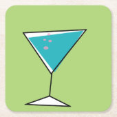 Retro Martini-Untersetzer Rechteckiger Pappuntersetzer (Vorderseite)