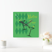 Retro Martini Wall Clock Quadratische Wanduhr (Zuhause)