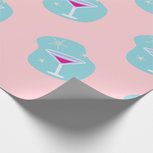 Retro Martini Wrapping Paper Geschenkpapier (Ecke)
