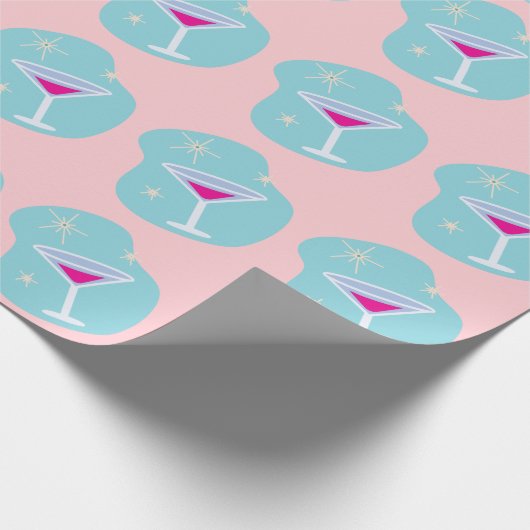 Retro Martini Wrapping Paper Geschenkpapier (Ecke)