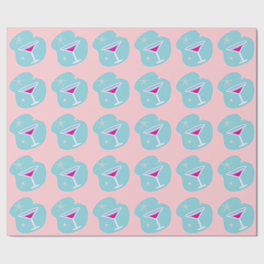 Retro Martini Wrapping Paper Geschenkpapier (Saum)